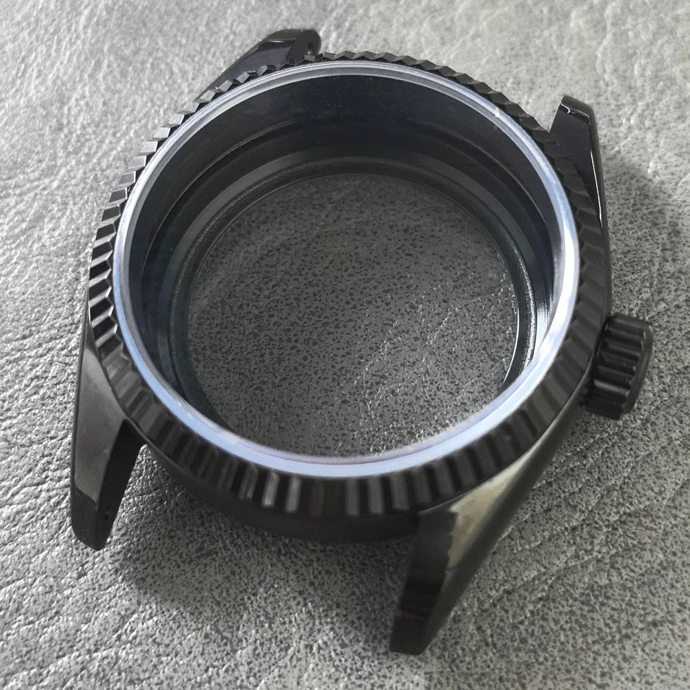 Cassa per orologio in acciaio inossidabile lucido da 36 mm per movimento NH35/NH36, vetro per orologio in cristallo di zaffiro da 28,5 mm e accessori per quadrante