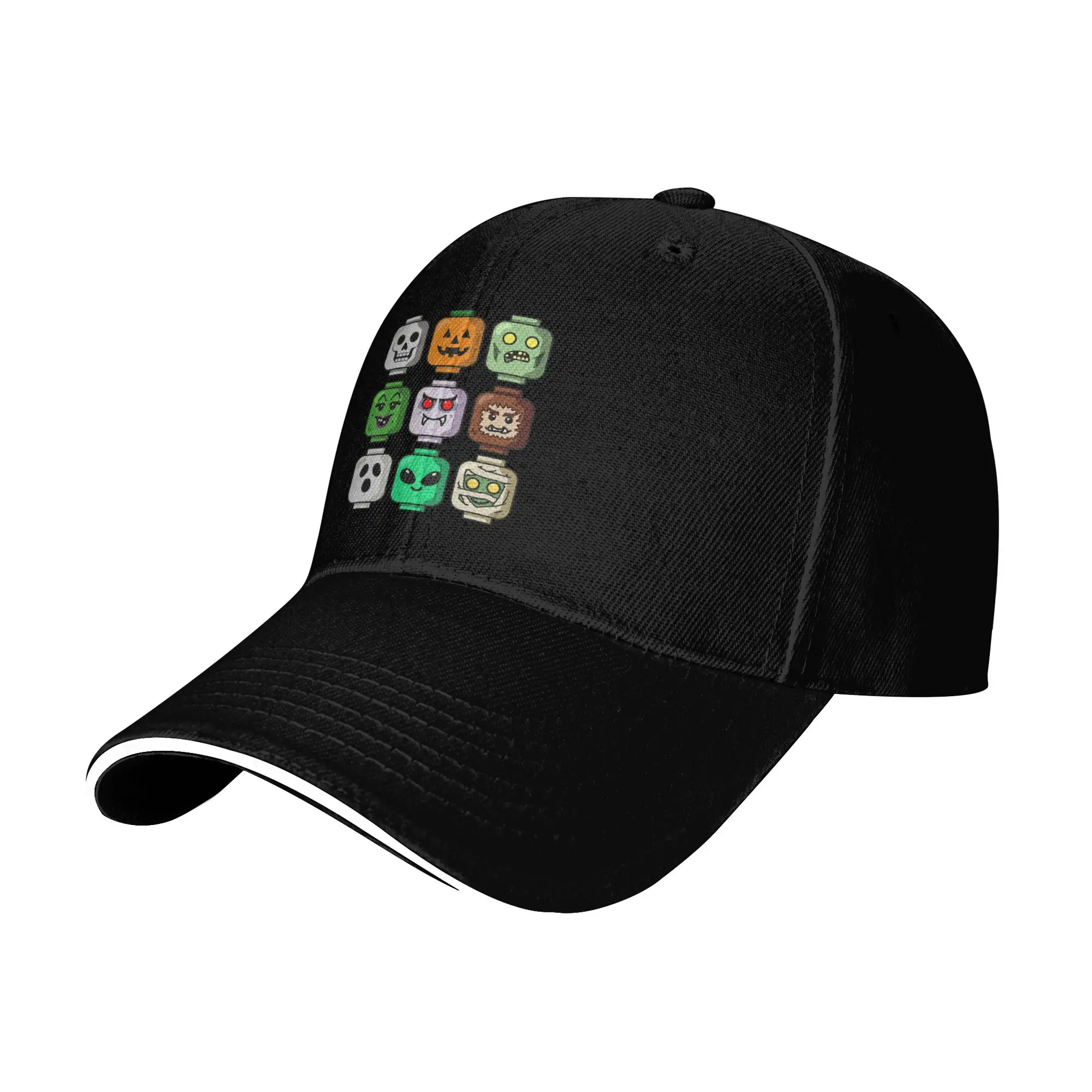 Halloween Building Brick Head Pumpkin Ghost Zombie Baseball Cap  Hiking Fishing Hip Hop Hats Men Women Casual Baseball Caps
