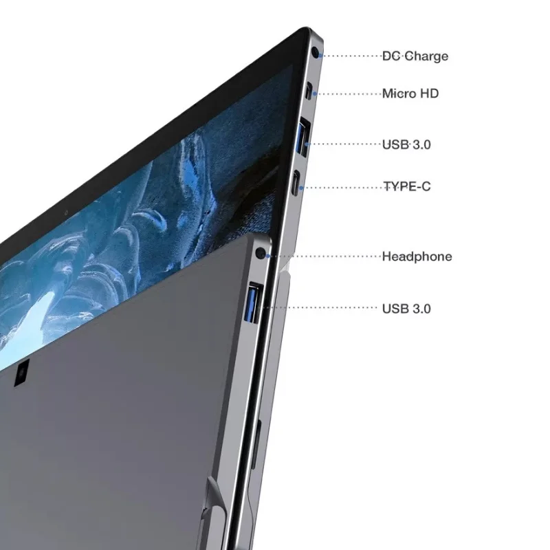 كمبيوتر لوحي 64 بت من النوع C 11.6 بوصة يعمل بنظام التشغيل Windows 11 وذاكرة وصول عشوائي 8 جيجابايت/16 جيجابايت وذاكرة قراءة فقط 512 جيجابايت SSD N4100 1920x1080 IPS بلوتوث 4.2 كاميرا مزدوجة 2 × USB 3.0