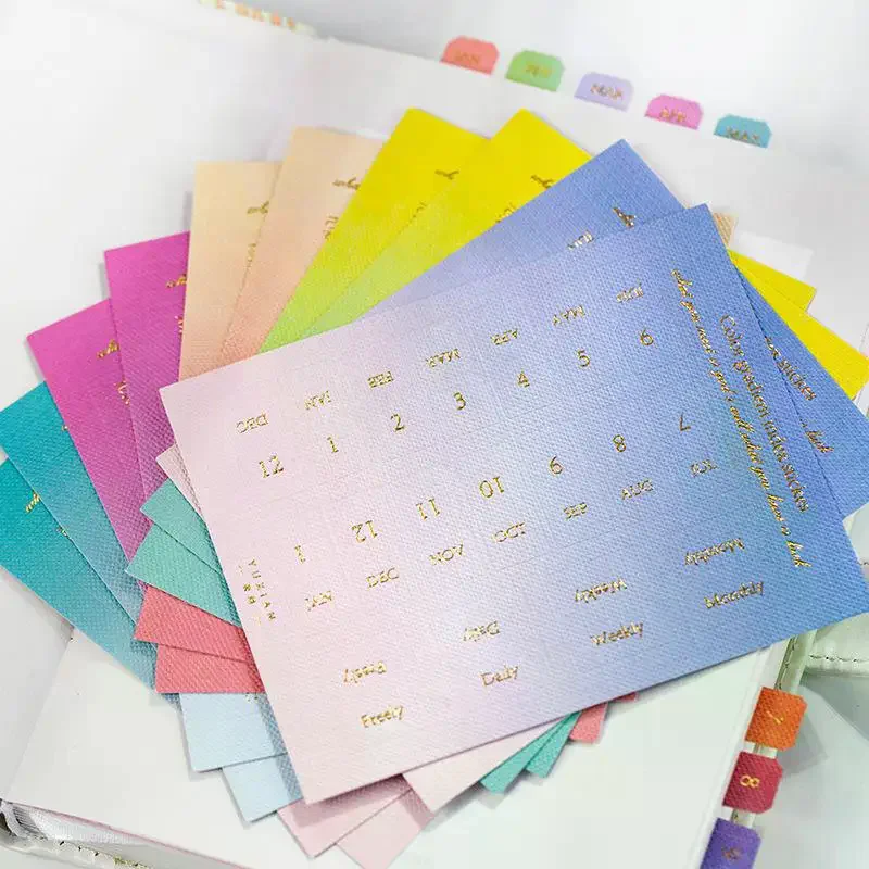 

Набор из 10/20 листов маркеров-наклеек для классификации, разделители по месяцам, стикеры для офиса и учебы