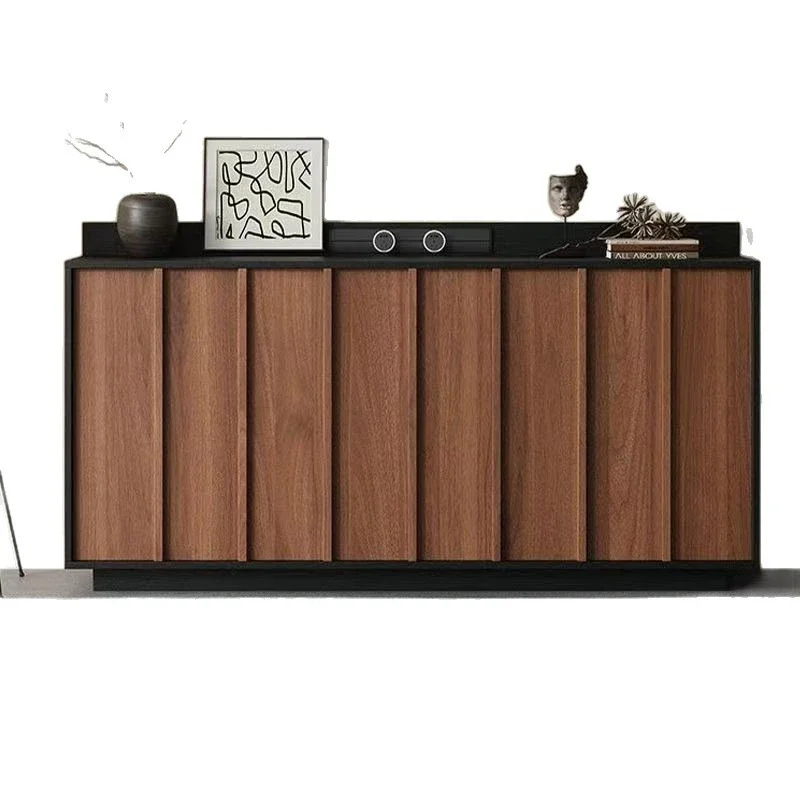 

against the wall tea low Italian minimalist solid wood locker retro chest cabinet storage