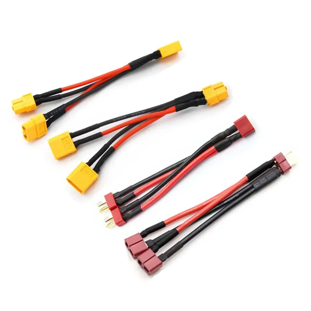 Remote control drone parallel battery connector cable 100mm/xt60/xt30T connector F/M-Y extension 14AWG silicone rubber