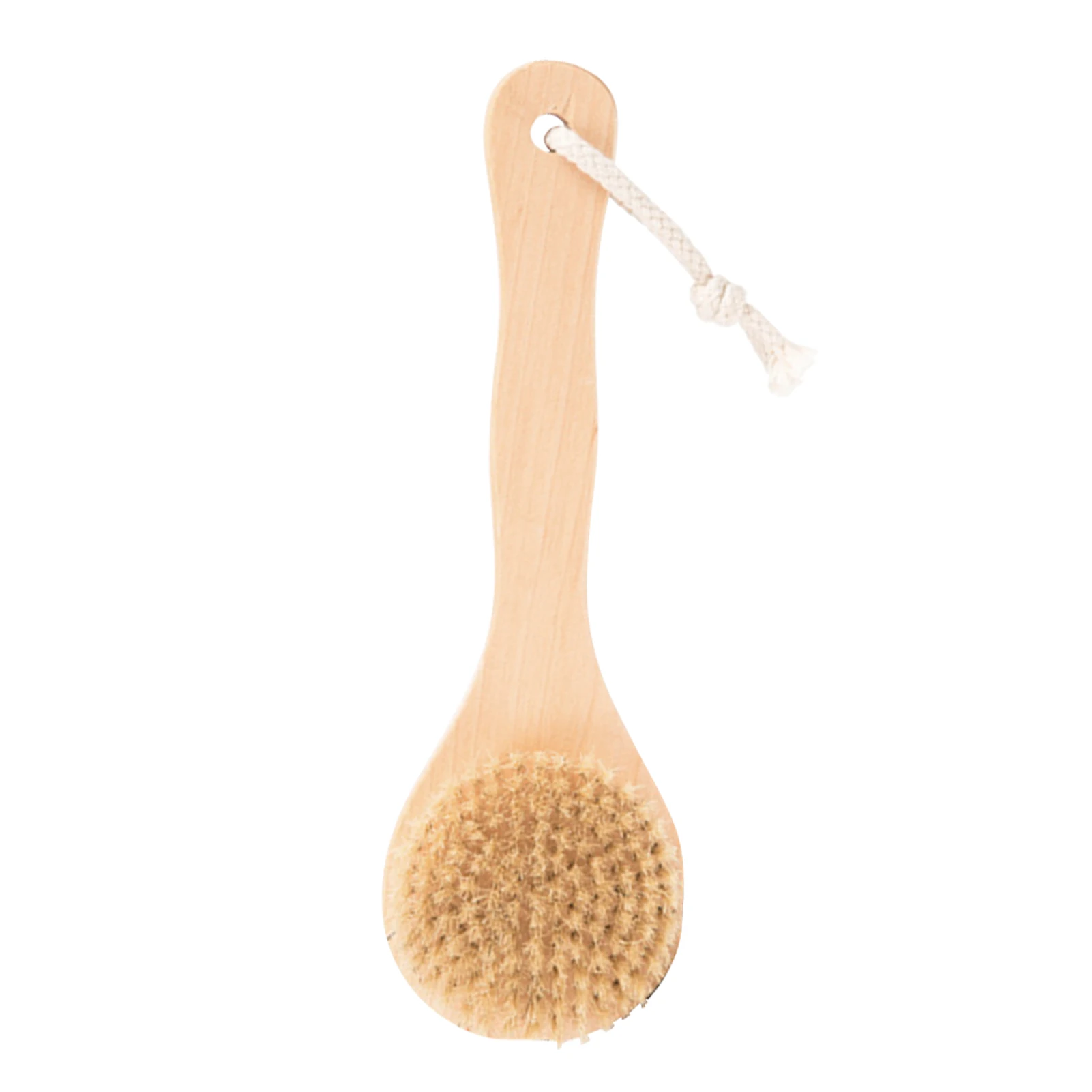 Natural Bristle Middle Long Handle Wooden Scrub Skin Massage Shower Body Bath Brush Round Head Bath Brushes Bathroom Accessories