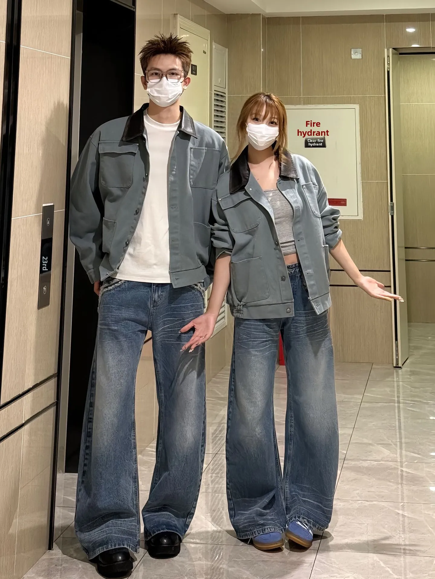 

Американский Sle, модная брендовая рабочая одежда, куртка с кожаным воротником, мужское и женское пальто для пар, уникальная мода