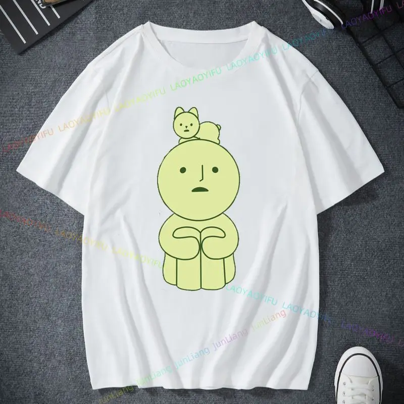 Cute Smiskis T-shirt Harajuku oversized short-sleeved shirt Y2K Funny top simple and comfortable casual shirt