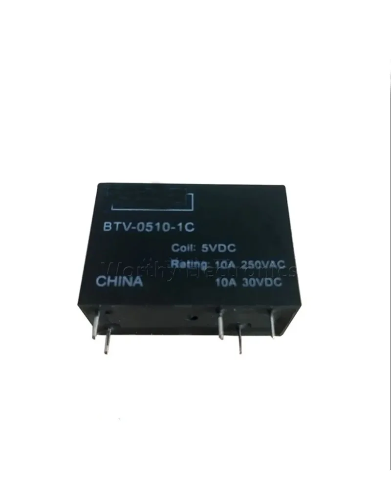 

Free shipping 10pcs/lot BTV-0510-1C/5VDC/10A 250VAC/10A 30VDC Relay New and original