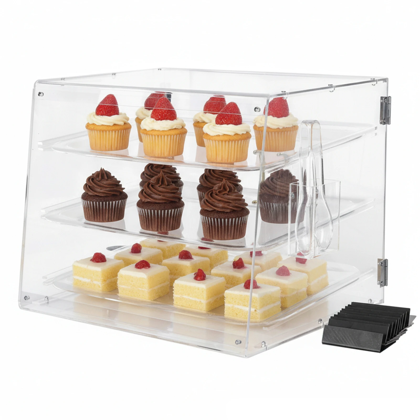 

Набор акриловых витрин для хлеба с 3 съемными поддонами, держателем для хлебных зажимов, 6 мини-досками для дома, пекарни, магазина, кафе