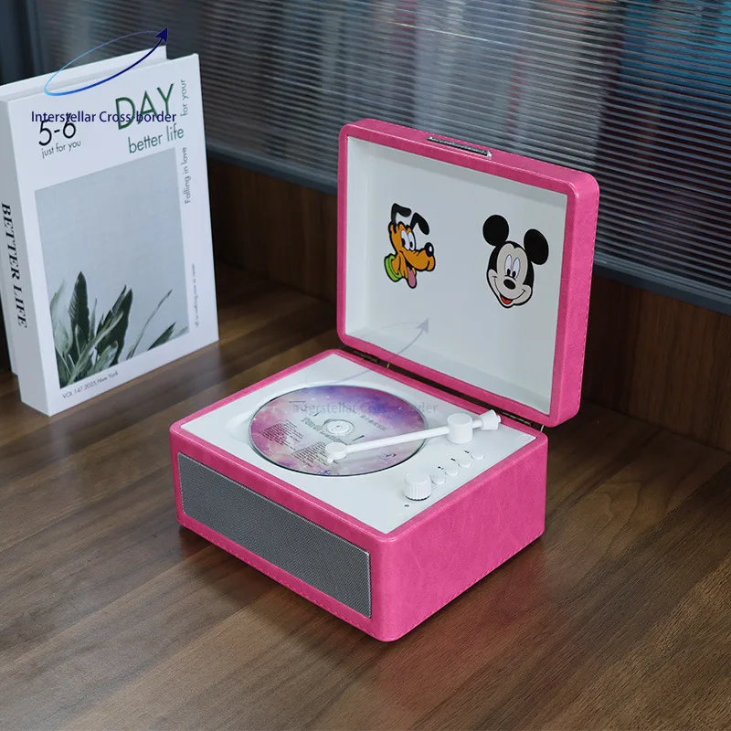 

Vintage Bluetooth CD Player USB TF HiFi Sound Mini Speaker Portable Home Travel Gift High Fidelity Audio Playback