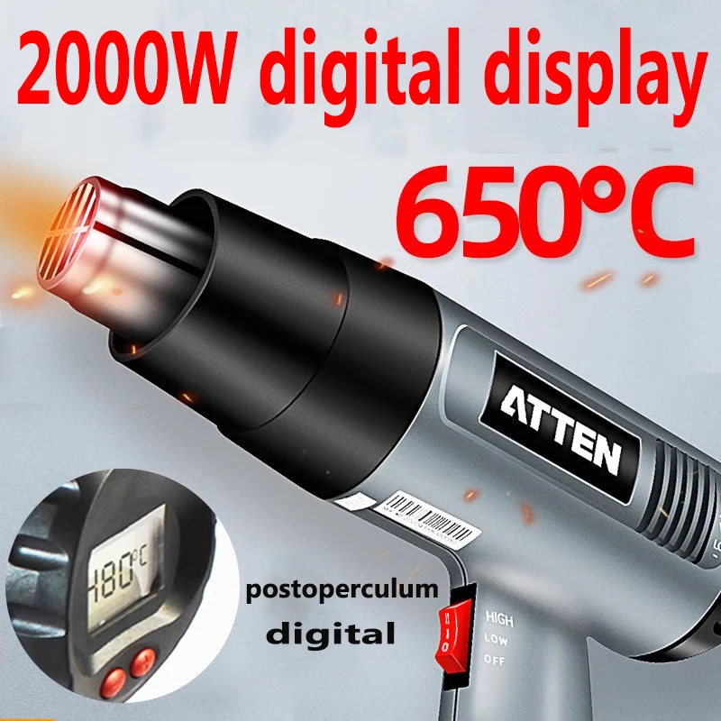 

Antai AT162 AT202 Hot Air Gun for Heat Shrink Tube Welding 1600W 2000W Digital Display electrician's tools