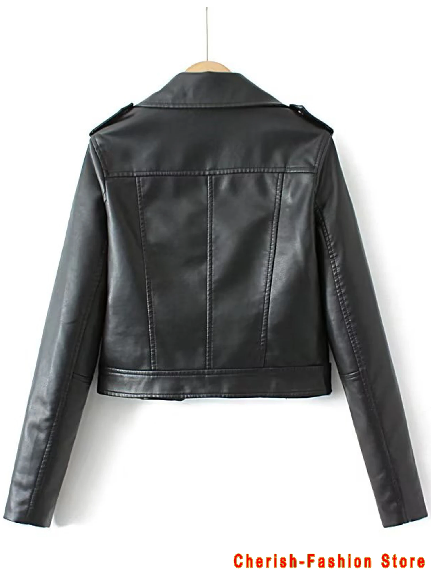 New Arrival 2023 brand Winter Autumn Motorcycle leather jackets Green leather jacket women leather coat  slim PU jacket Leather