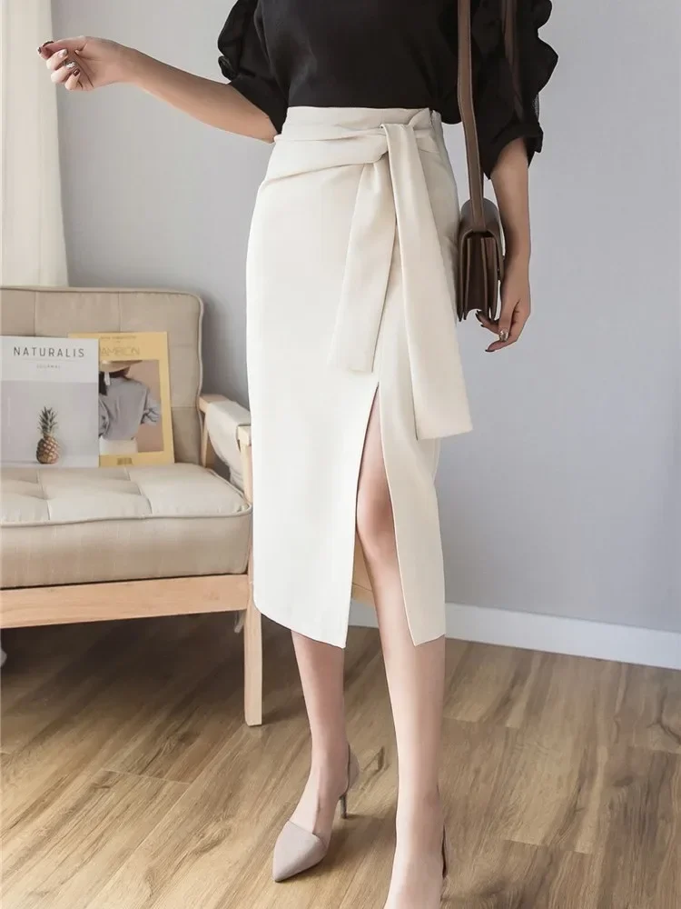 

High Waist Pencil Skirts Women New Arrival 2024 Fashion Office Style All-match Mid-calf Length Ladies Elegant Long Skirt L625