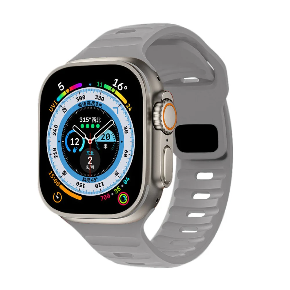 Silikon Sport armband für Apple Uhren armband 49mm 45mm 44mm 42mm 40mm 41mm 38 Correa Armband iwatch Serie 9 8 7 6 5 4 3 se ultra