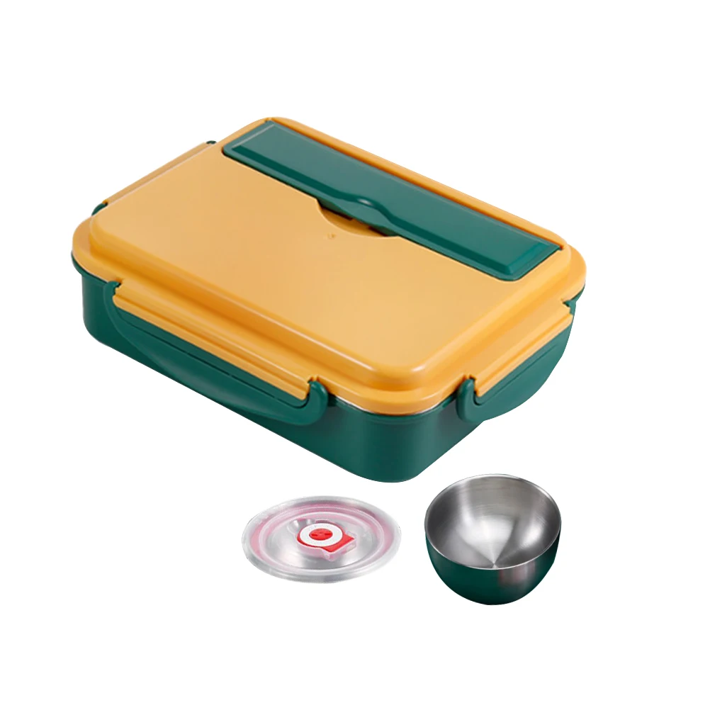 1 Set Portable Lunch Box Insulated Food Container With Divided Grid Thermal Bento Box For Work School Travel Lightweight Pp