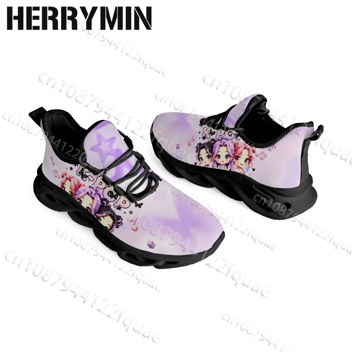 2026 Kawaii Cute Cartoon Girl Print Kids Comfortable Cushion Sneakers Hollow Out Thick Sole Board Shoes Free-express