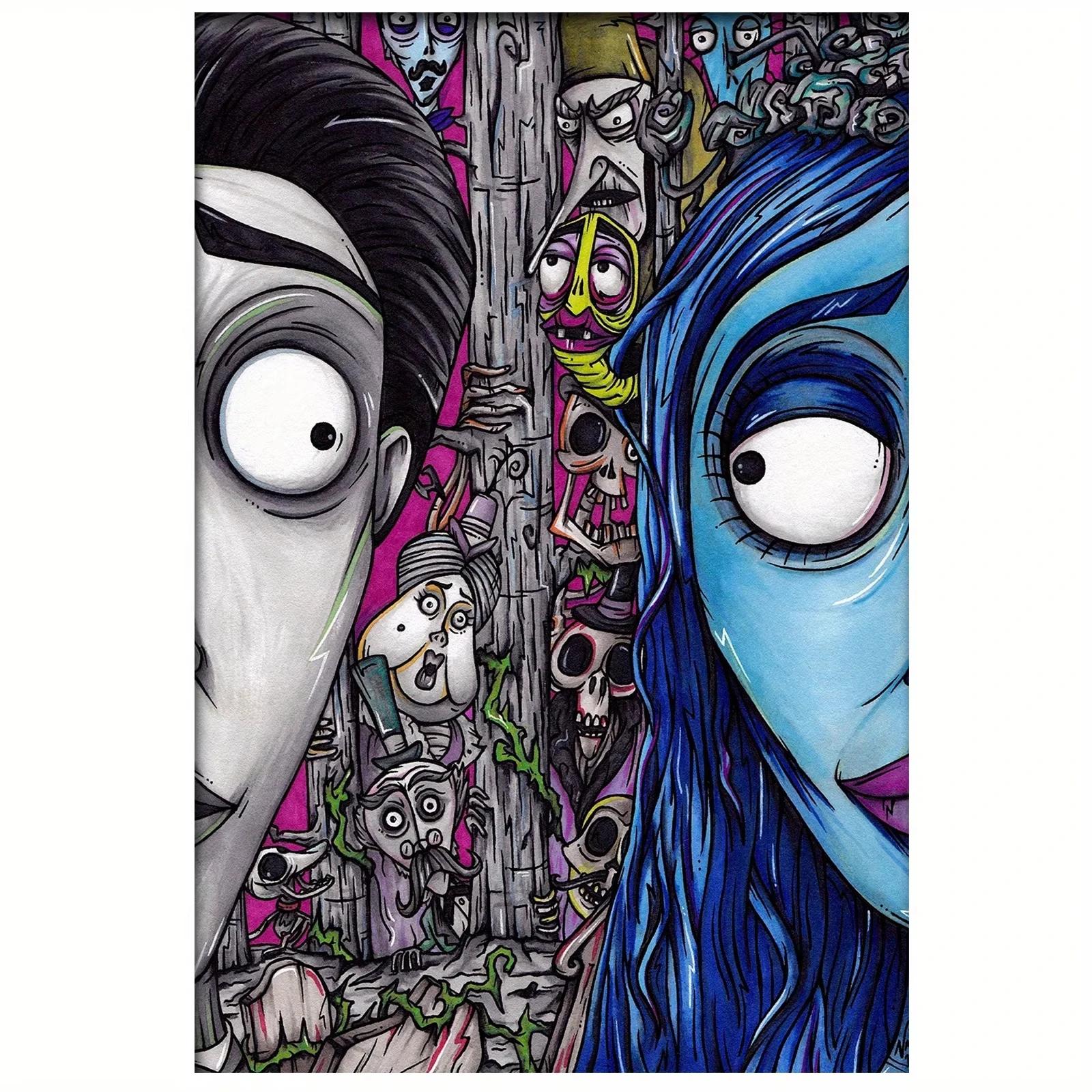 DIY 5D Diamantmalerei Cartoon Corpse Bride Mosaik Anime Bastelbedarf Kunstbedarf Stickerei Neuheiten Heimdekoration Valentinstag