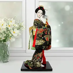 12inch Japanese Geisha Figurine Doll Tabletop Ornament Handcrafted Collectible Girl Statue for Living Room Decor Multipurpose