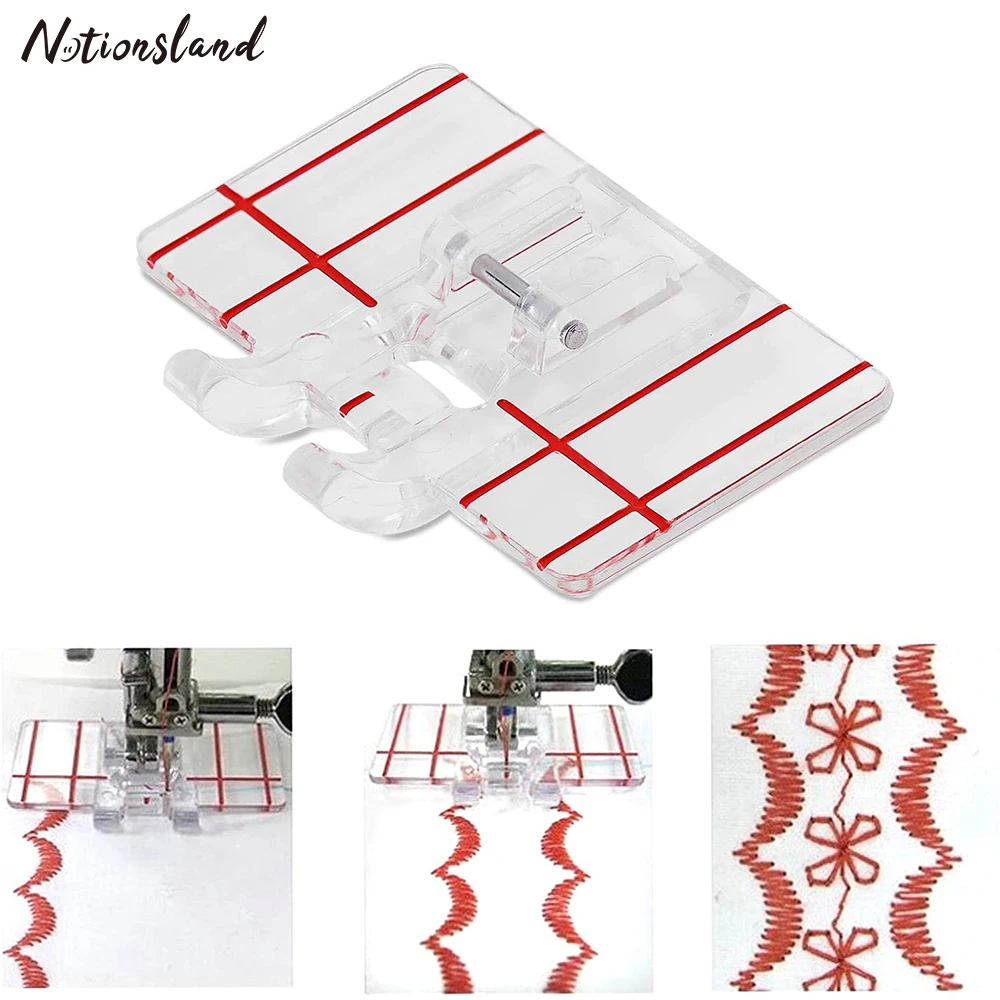 

1pc Plastic Border Guide Presser Foot Sewing Machine Parallel Stitch Press Foot for Domestic Low Shank Snap-On Sewing Machine