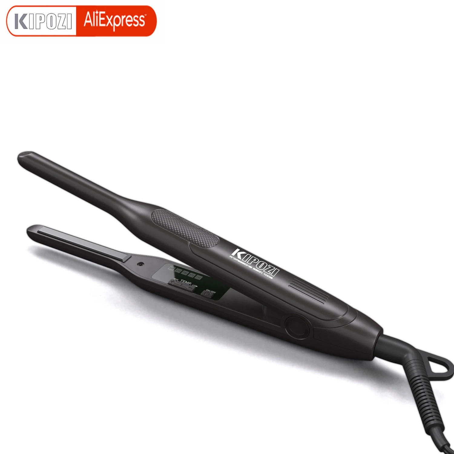 KIPOZI Titanium Small Hair Straightener Short Hair Pixue Cut Titanium Dual Voltage Flat Hair Iron Thin Pencil Beard Straightener