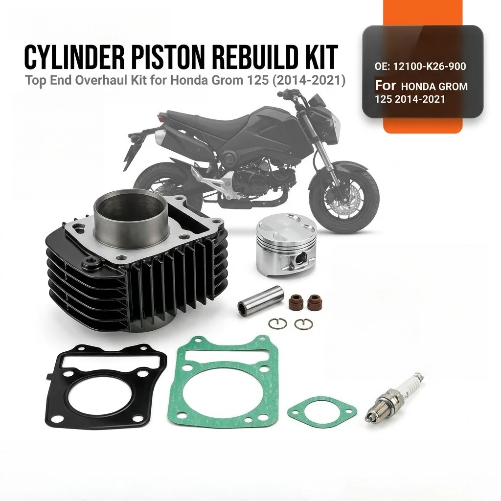 Motorcycle Engine Cylinder Top End Rebuild & Cover Gasket Kit 12100-K26-900 For Honda Grom 125 2014 2015 2016 2017 2018-2021