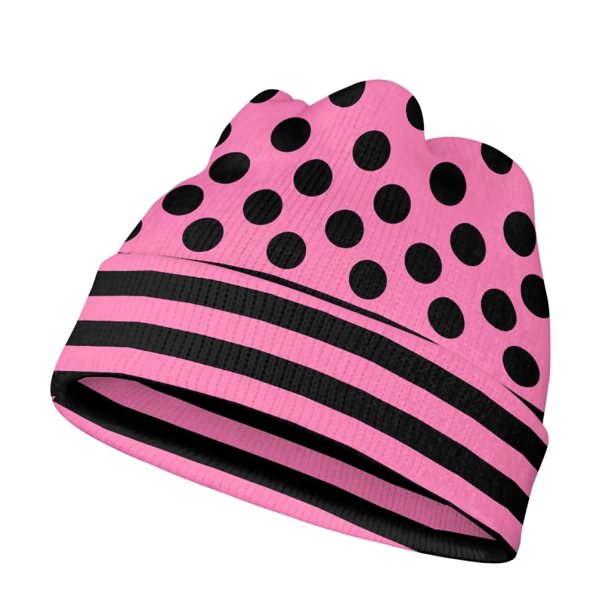 HYCOOL Autumn Winter Hats Polka Dots Print Beanie For Men Knitted Hat Fashion Hat for Adults Gift For Women Men