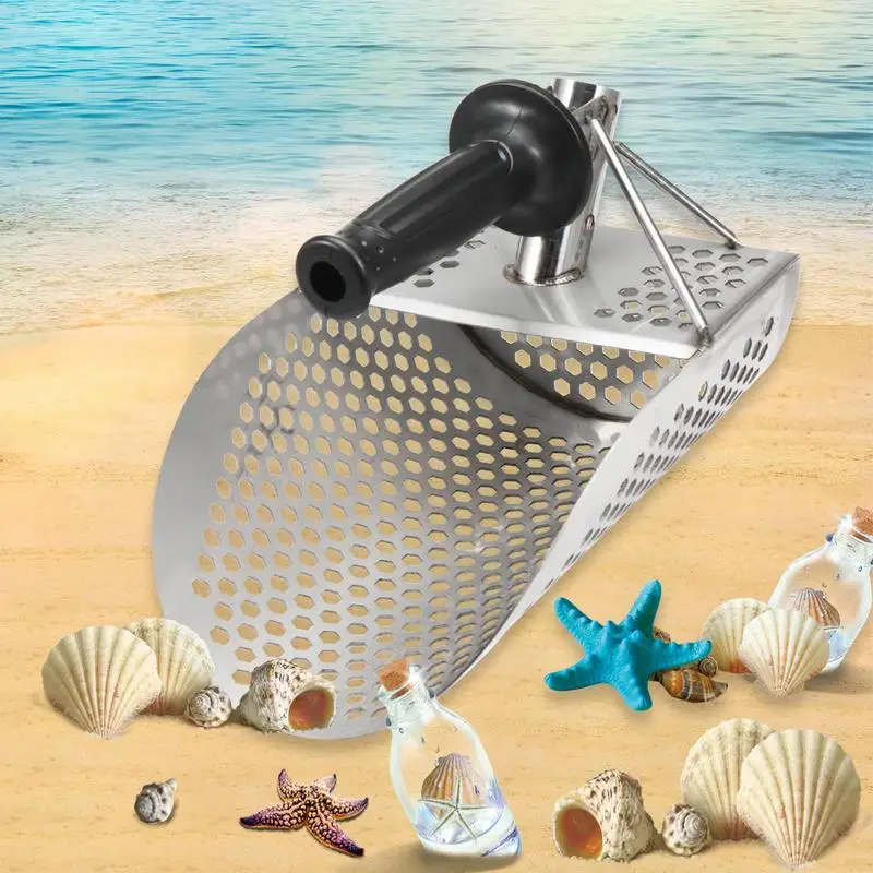 Stainless Beach Sand Scoop Metal Detecting Hand Held Shovel Fast Sifting Metal Detector Treasure Hunting Shovel Tool