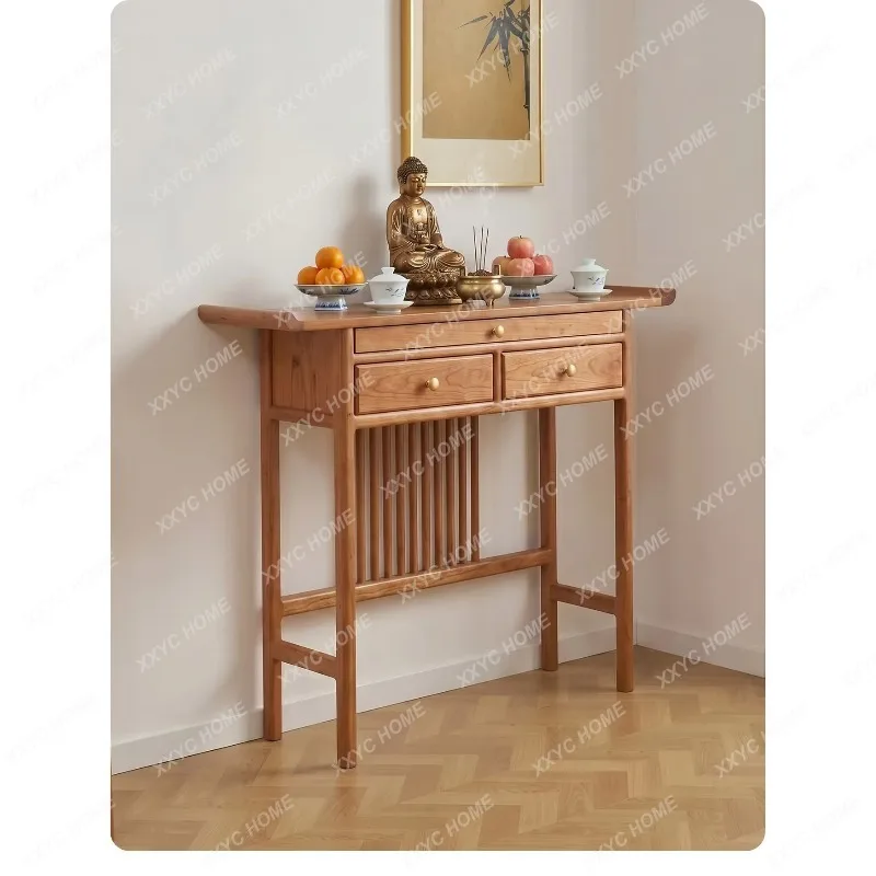 XX New small god incense table solid wood supply table Buddha table tenon and mortise structure incense case tradition