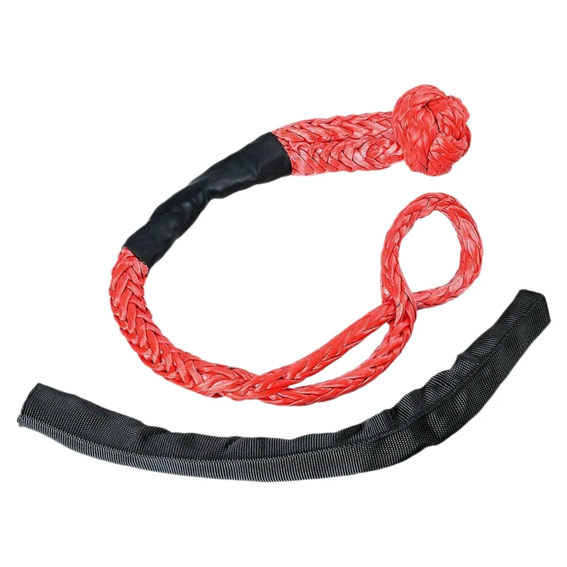 2X Soft Shackle Rope Synthetic Tow Recovery Strap 38,000Lbs WLL Auto Parts Tow Rope Synthetic Fiber