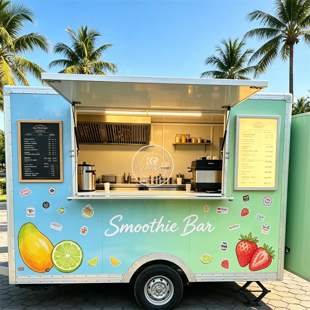 

Customized Mobile Street Food Trailer Hamburger Snack Ice Cream Cart Shawarma Bbq Grill Barbecue Fast Food Truck For Sale