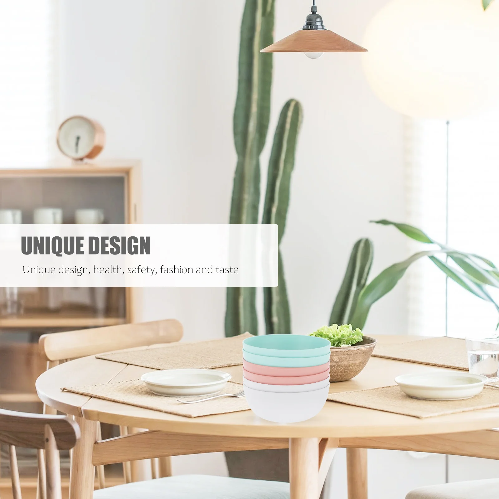 

6pcs Set Bpa Fruit Salad Noodle Plastic Dinnerware Soup Rice Container Fruit Bowl Home Dinnerware