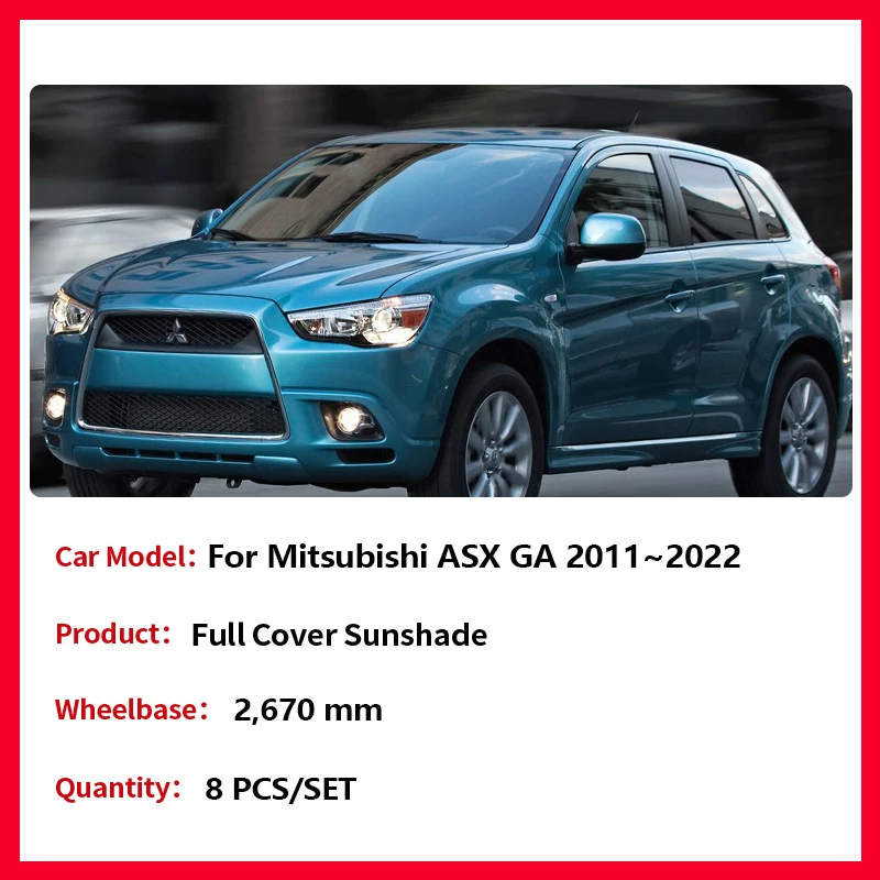 Kerai cakupan penuh untuk Mitsubishi ASX RVR Outlander Sport 2011 ~ 2022 2012 2013 2014 2015 2016 2017 2018 2019 2020 2021 GA XA XB XC XD Aksesori alas Visor kaca depan jendela