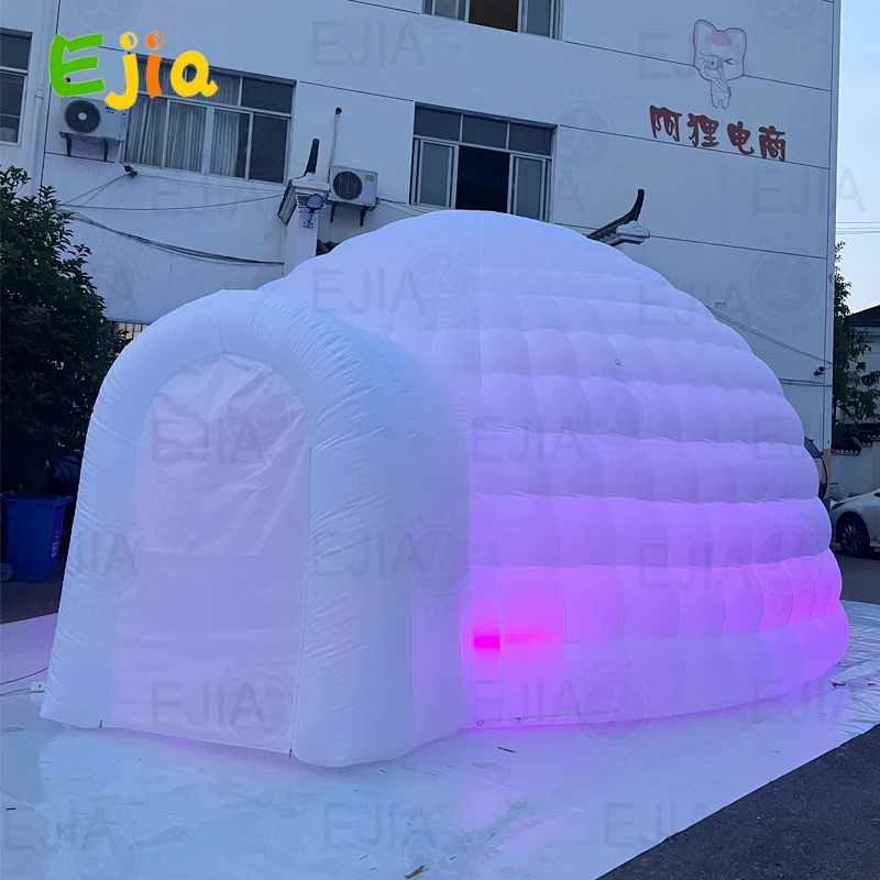 Commerical  Large Advertising Led Light Lawn Inflatable Igloo Air Dome Tent Inflatable Igloo Dome Night Club Tent  For Outdoor