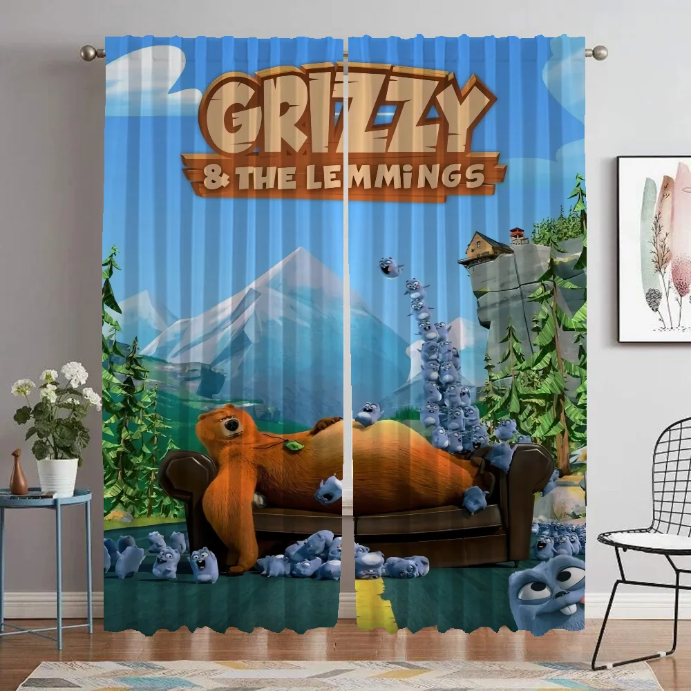 Grizzy and The Lemmings Home Interior Curtains for Living Room Blackout Curtain for Room 2 Panel Halloween Decoration Partition