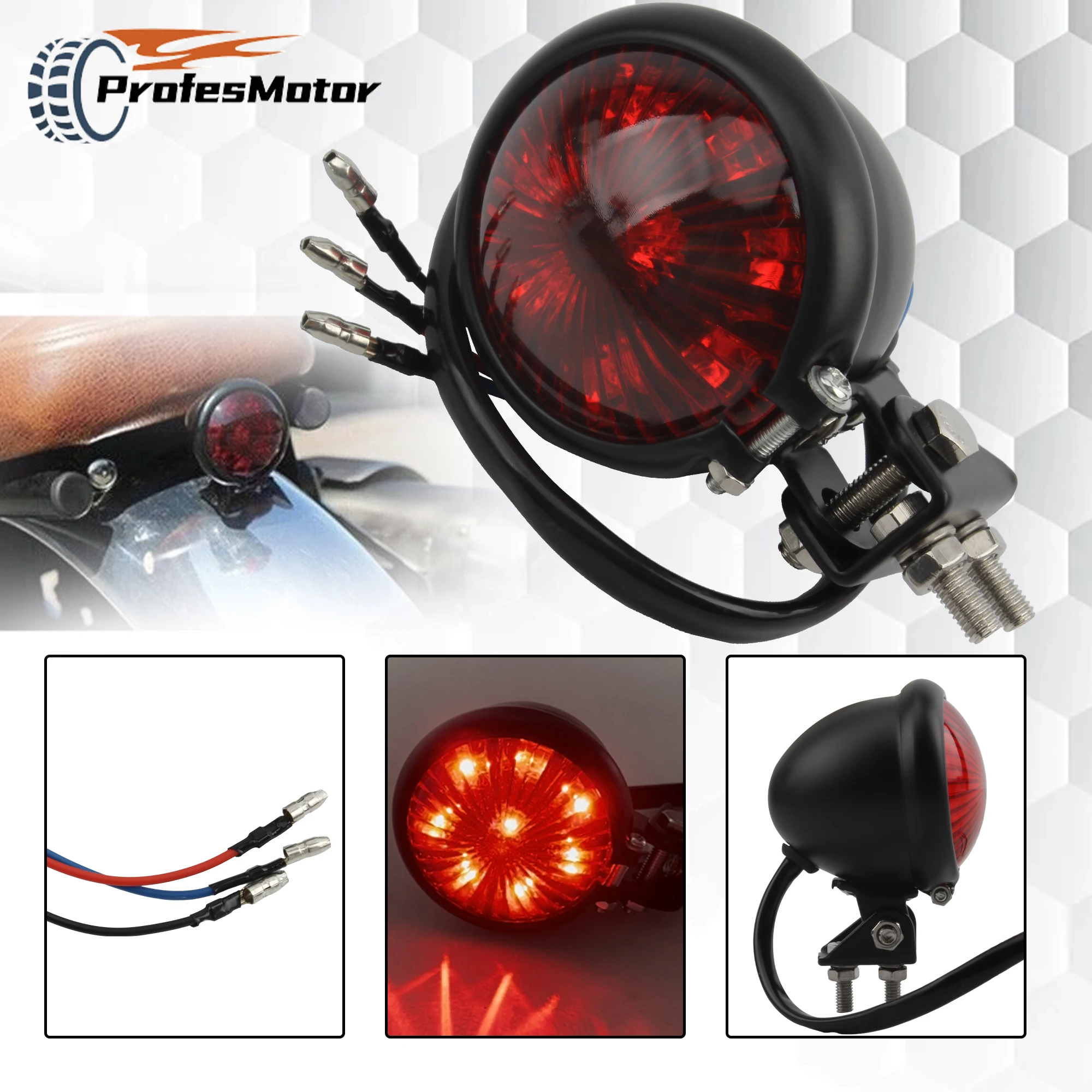 

For Harley Chopper Bobber Cafe Racer StreetBike 12V Motorcycle Brake Light Taillight Indicator Light DirtBike Modification Parts
