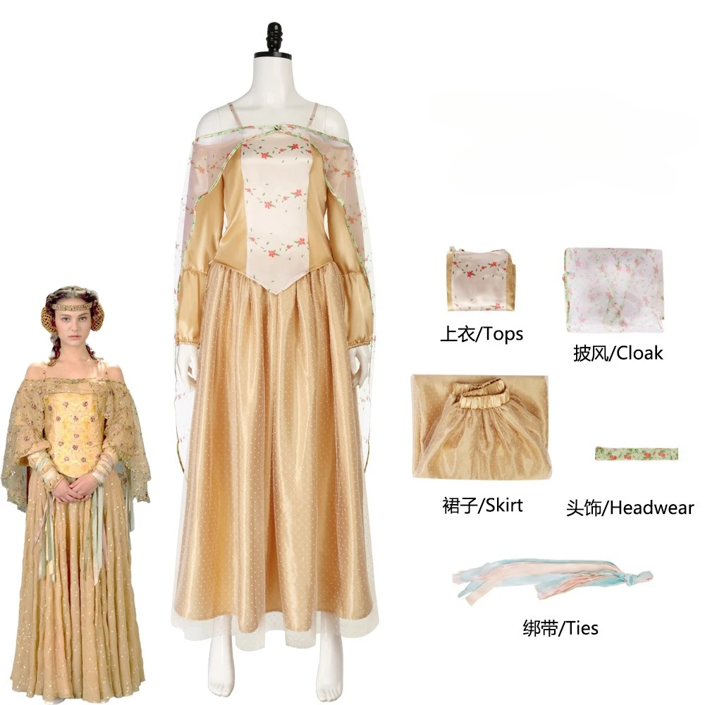 

SW Amidala Off Shoulder Slip Dress Long Dress Cosplay Costume Halloween Masquerade Dress Up Carnival Party Outfits for Women