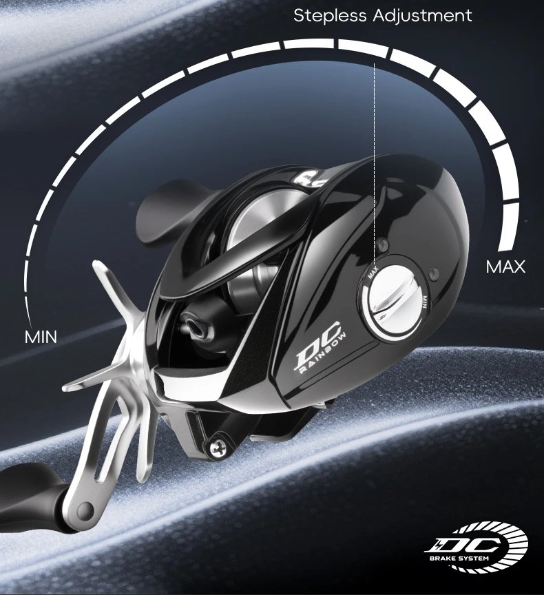 BILLINGS Baitcasting Reel DC Brake System 6KG Max Drag 167G Lightweight Baitcaster Fishing Reels 7.2:1 Gear Ratio 4+1BB Freshwater Casting Reel