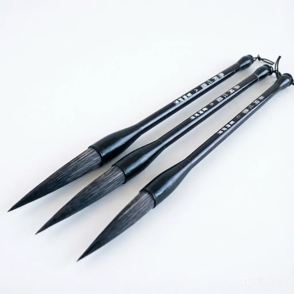 Professional Bear Hair Calligraphy Brush Set, Long Peak Mixed Hair Sumi Brushes for Running Script & Landscape Painting, Artist