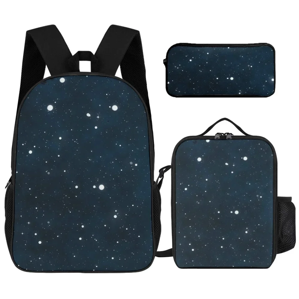 

16in cartoon printed backpack&lunch box&pencil case three piece set, lightweight material easy to wipe, suitable for school use