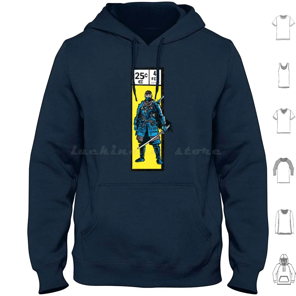 Comic Book Corner Box-Jin Sakai Ghost Of Tsushima Fan Art Hoodie cotton Long Sleeve Fan Art Painted Digital Illustration