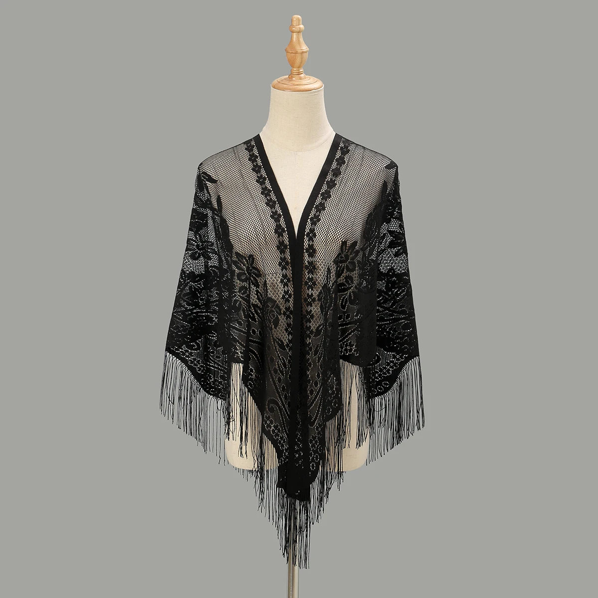 New Embroidery Lace Scarf Shawl Women Scarf Shawls Fringe Solid Pashmina Stole Bufandas Muslim Hijab Sjaal Party Shawl Headscarf