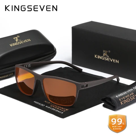 KINGSEVEN New 99% Anti-Blue Ray Glasses Transparent Lens Eyeglasses Men…