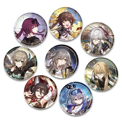 Juegos competitivos Honkai Impact Pin redondo dibujos animados divertidos broches a presión para mochila ropa accesorios colección insignia