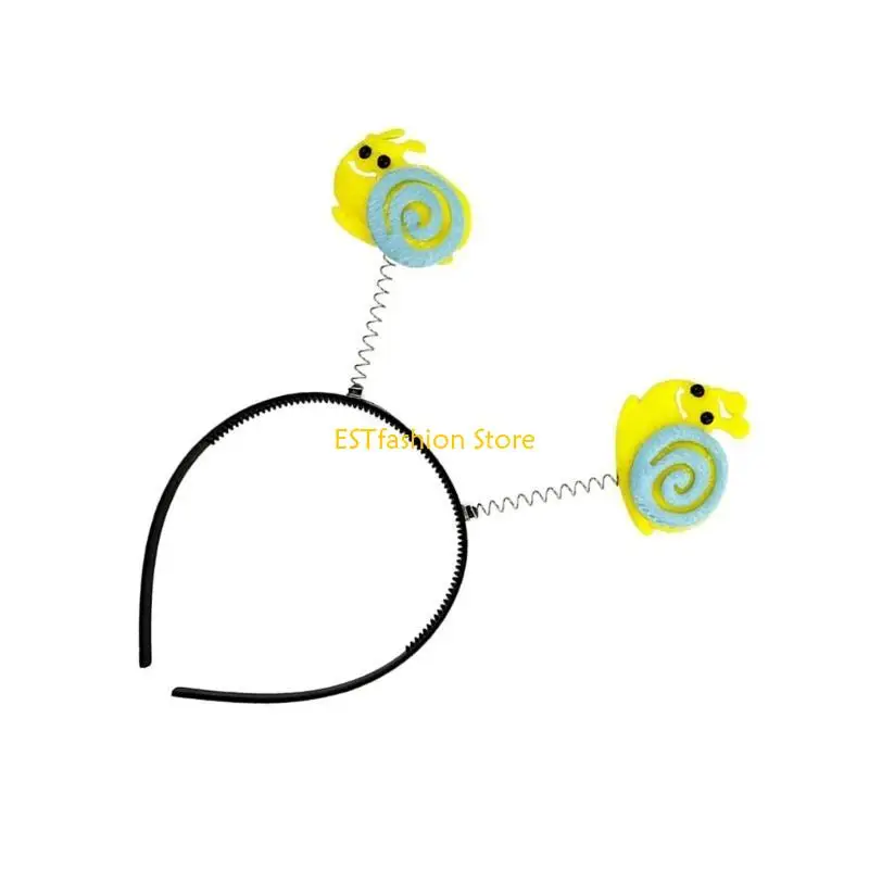 Y5GC Adorkable Snail Headpiece Prom Birthday Hair Bands Fun Headwear Cartoon Snail Festive Hair Headwear