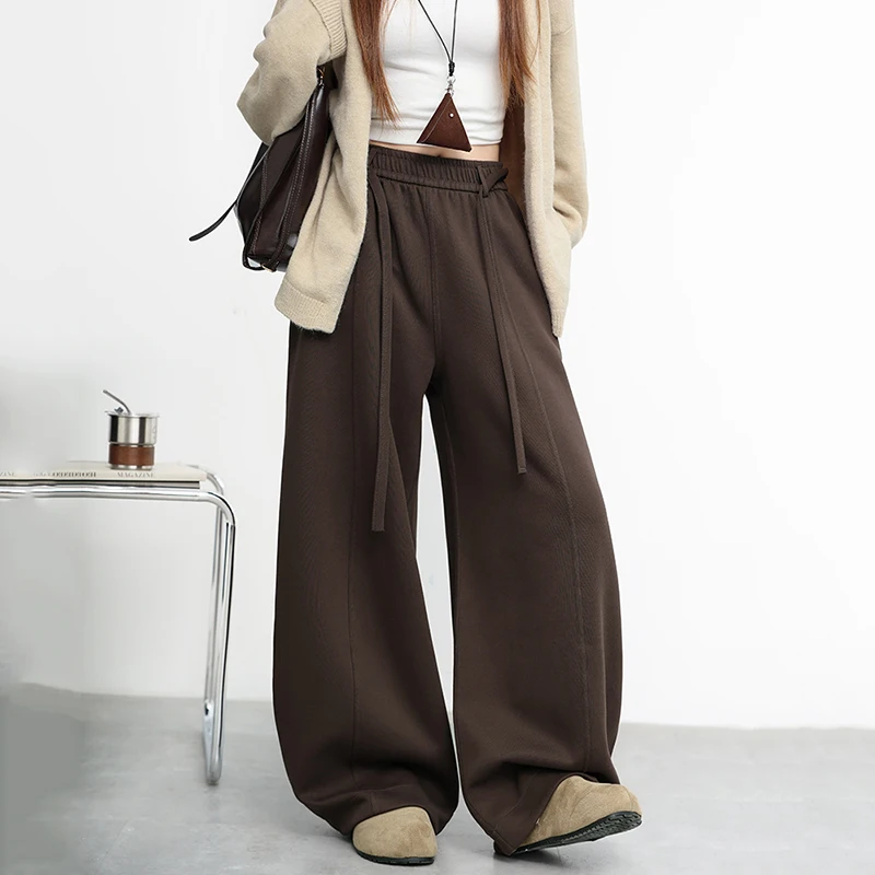 

Винтажные мешковатые спортивные штаны с высокой талией, женские осенне-зимние свободные широкие брюки, женские уличные брюки 2025 года, спортивные повседневные брюки женские