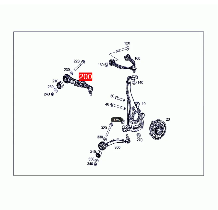 Lengan Kontrol Suspensi Bawah Cocok untuk Mercedes Benz W205 W213 A238 C257 Kiri/Kanan 2053306101 2053306201