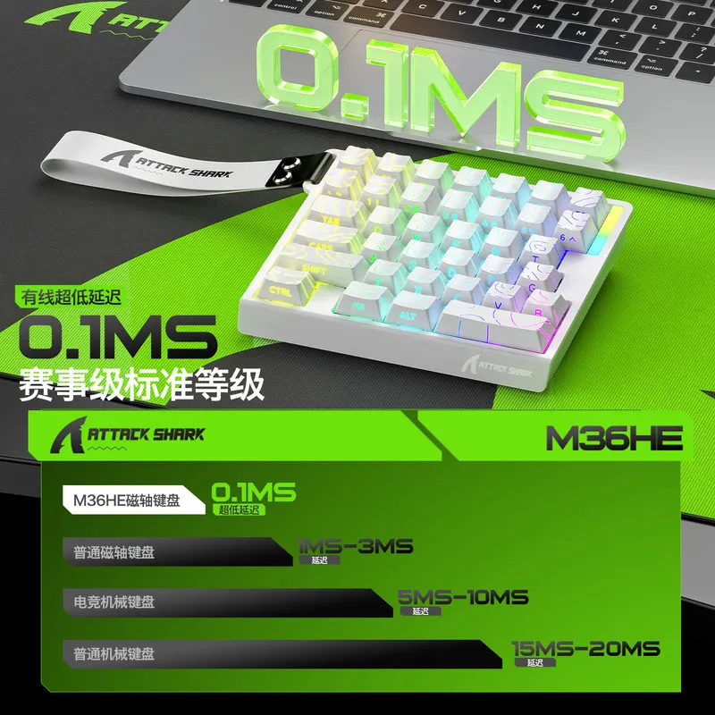 Attack Shark M36HE Wired One Handed Magnetic Switch Keyboard RGB Backlit Gaming Keypad For Esports FPS Games