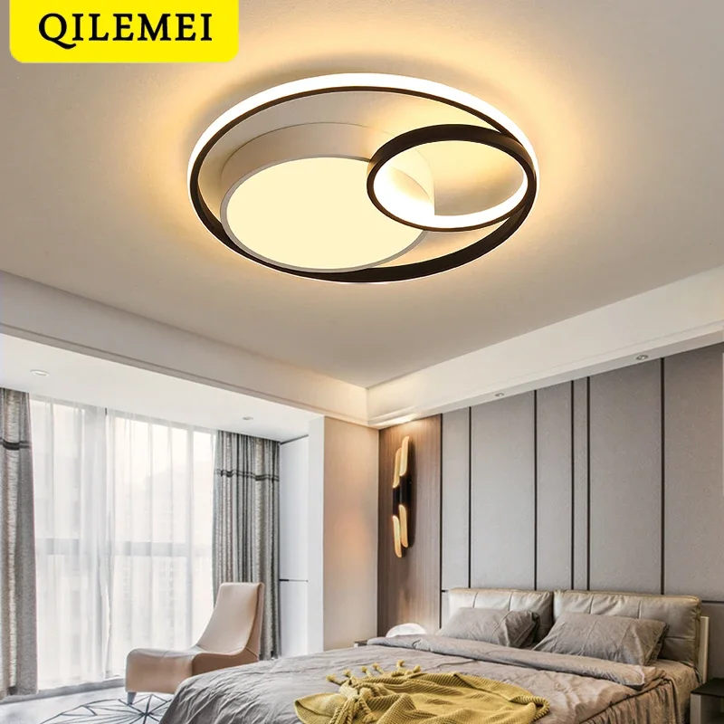 

Creative Personality Black And White LED Bedroom Ceiling Lamp Living Room Simple Modern Geometric Lamp Nordic Lighting Fixtures