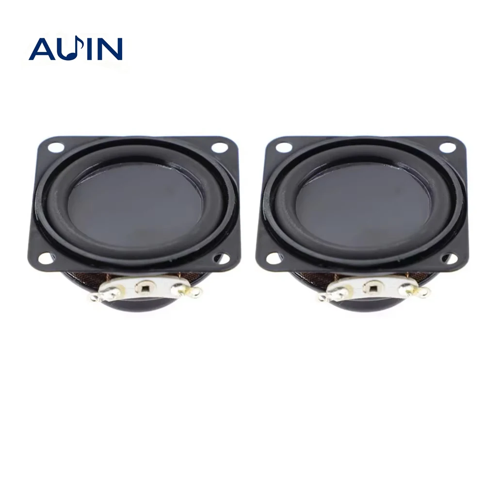 AUIN 2pcs 1.5 Inch 40MM Subwoofers Speaker 4 ohm 5W Portable Mini Internal Dual Magnetic 16-core Bass DIY BT Home Sound Theater