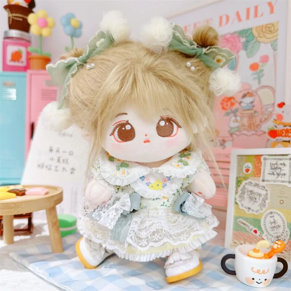 DIY Clothing Cotton Doll Dress Up Suit 20cm Cotton Doll Clothes Headwear Idol Dolls Skirt