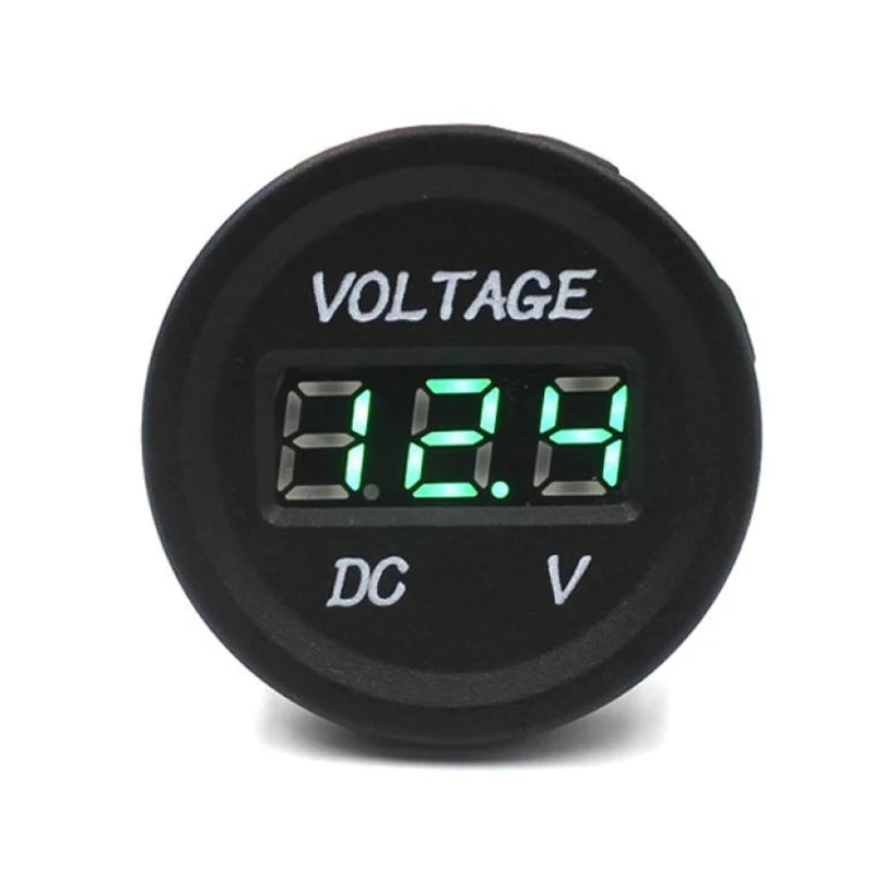 Car Motorcycle Waterproof LED Digital Display Voltmeter 12V-24V DC (Green)