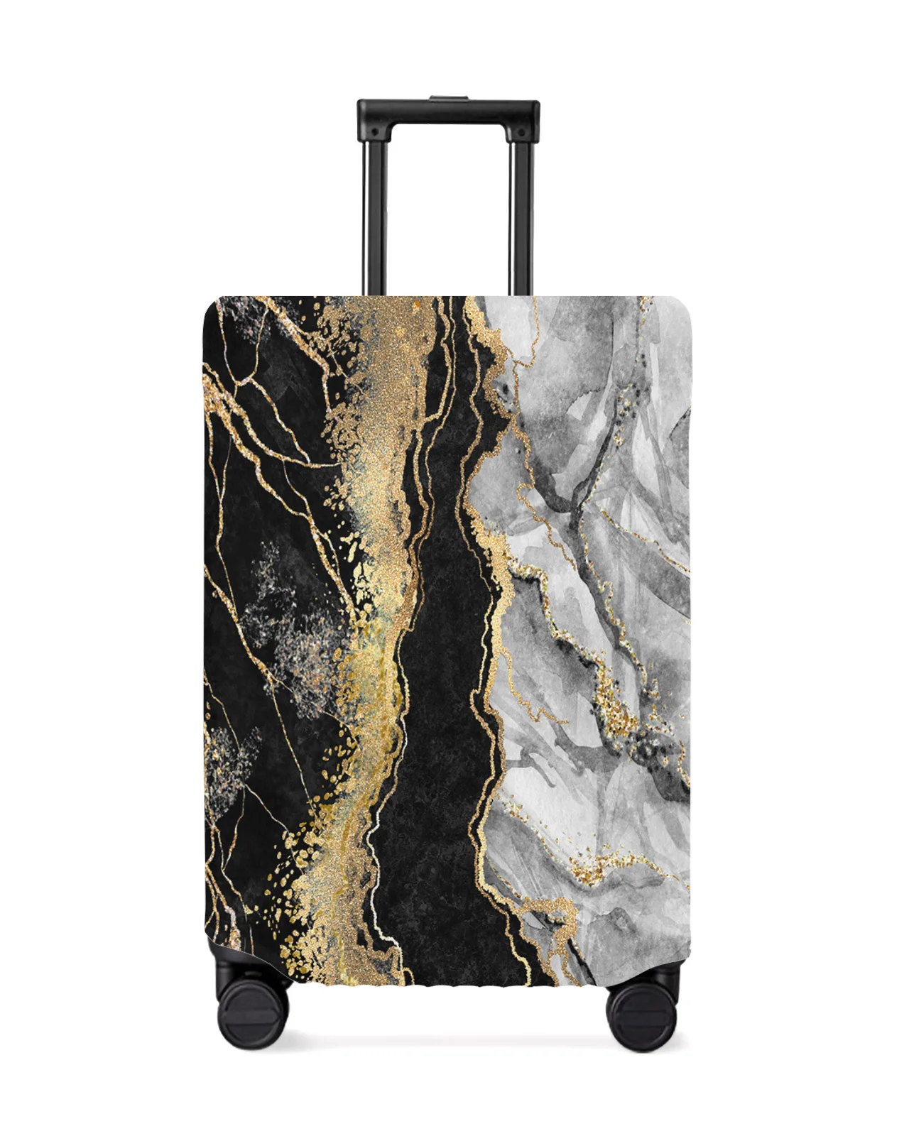 

Abstract Black Marble Luggage Cover Stretch Suitcase Protector Baggage Dust Case Cover for 18-32 Inch Travel Suitcase Case